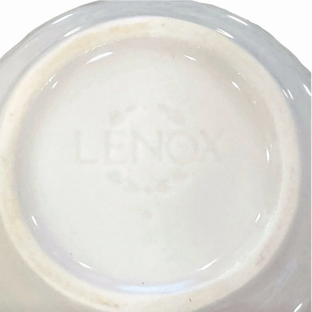 Pair Vintage Lenox Butlers Pantry Gourmet Mugs 14oz White Cream Farmhouse 4.5” - Picture 10 of 13